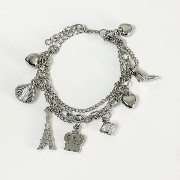 Heart and Tower Charm Bracelet