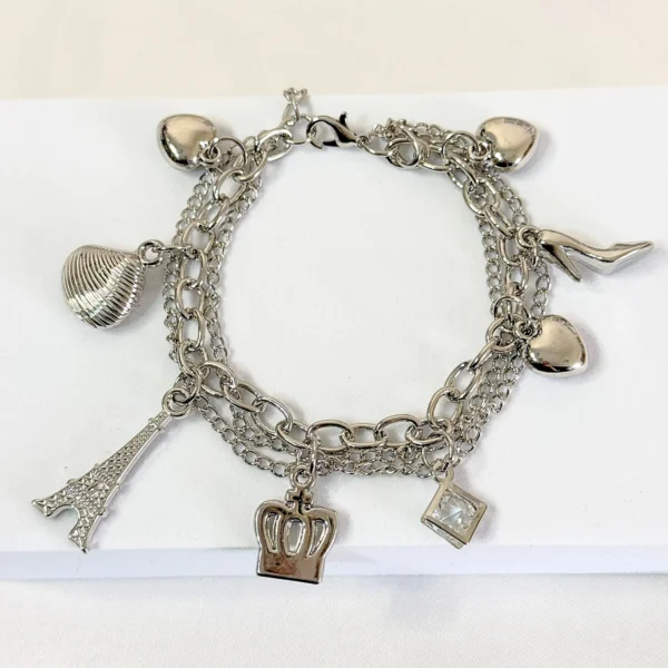 Heart and Tower Charm Bracelet - Image 3