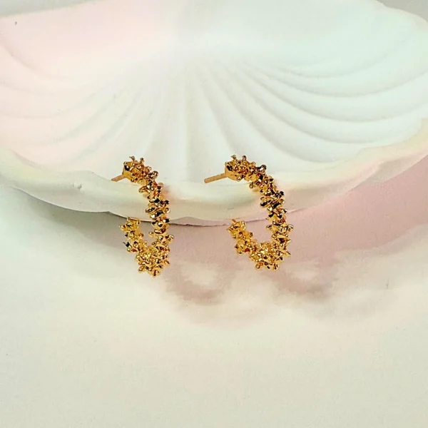 Sparkly Gold Hoop Earrings