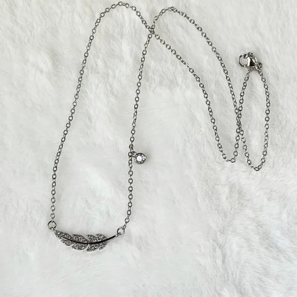 Feather Silver Necklace - Image 3