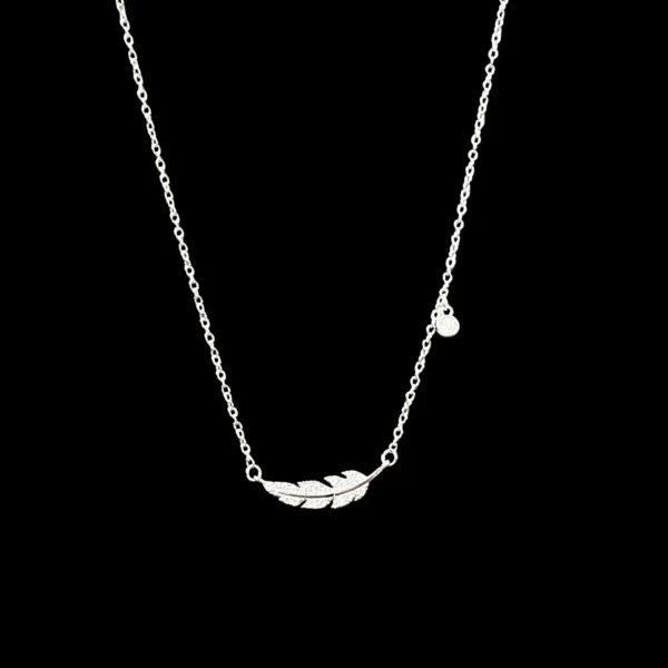 Feather Silver Necklace