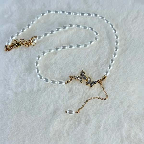 Pearl Butterfly Necklace - Image 3